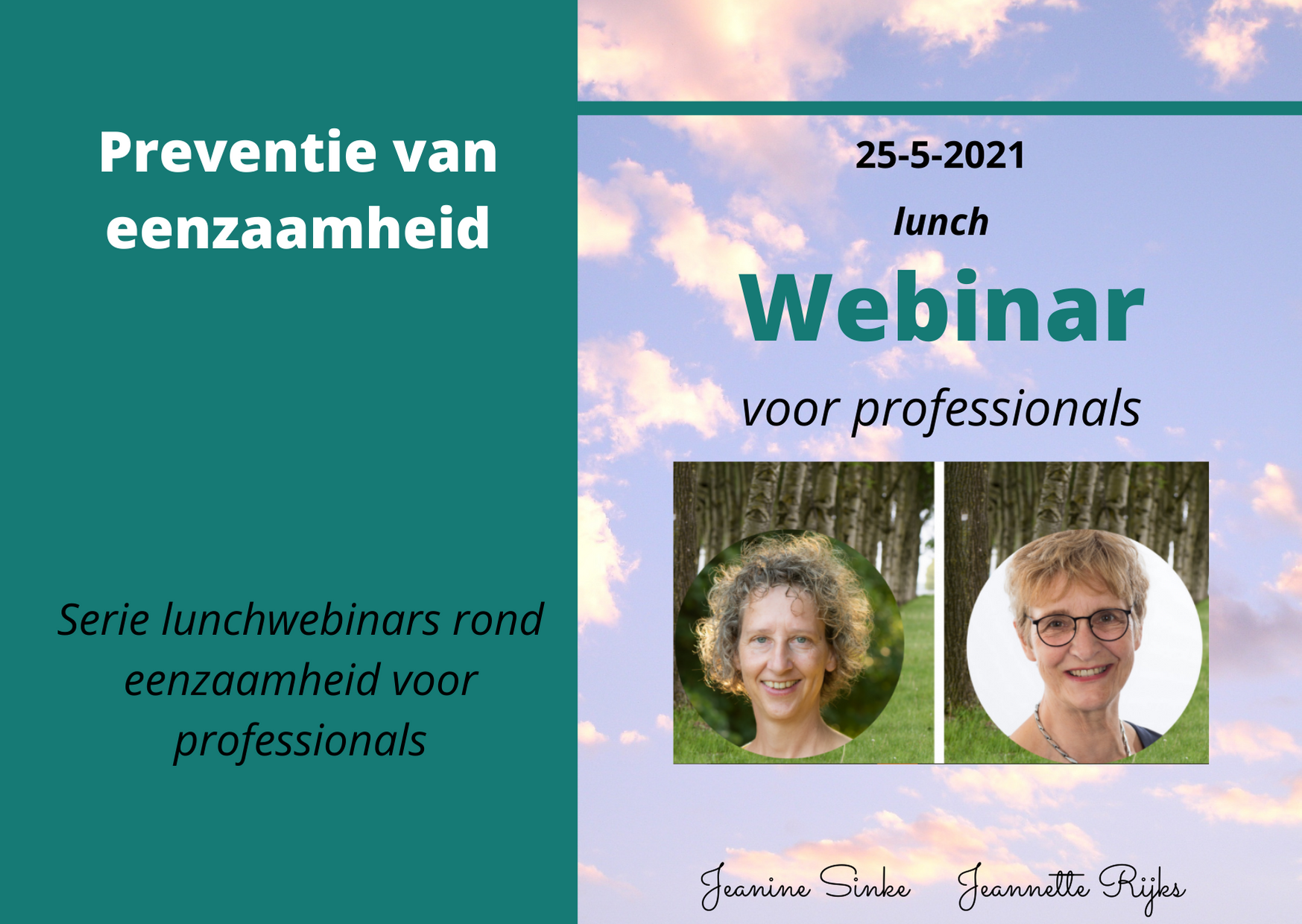 Webinar 25-5-2021 preventie Maandelijkse lunchwebinars over eenzaamheid